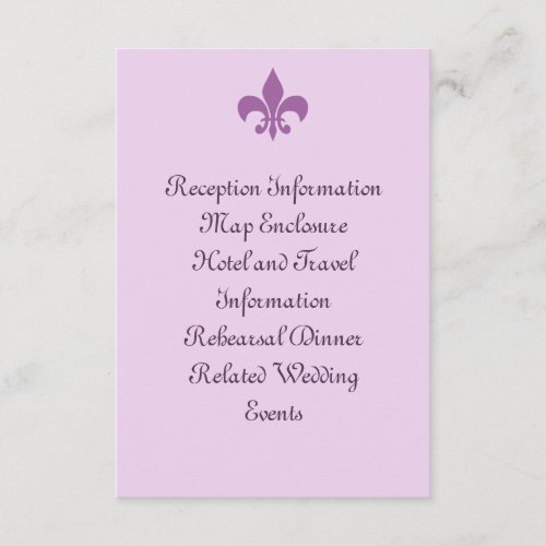 Fleur de Lise Enclosure Card in Lilacs