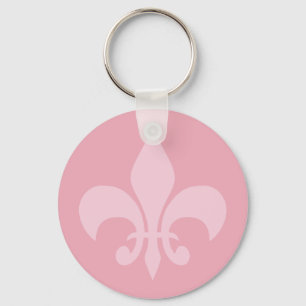 Fleur de Lise in Pink Key Chain
