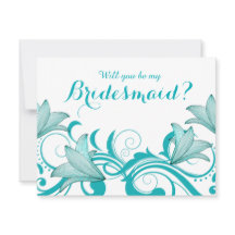 Fleur de Lyrica Will You Be My Bridesmaid? | teal