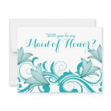 Fleur de Lyrica Will You Be My Maid of Honor? teal