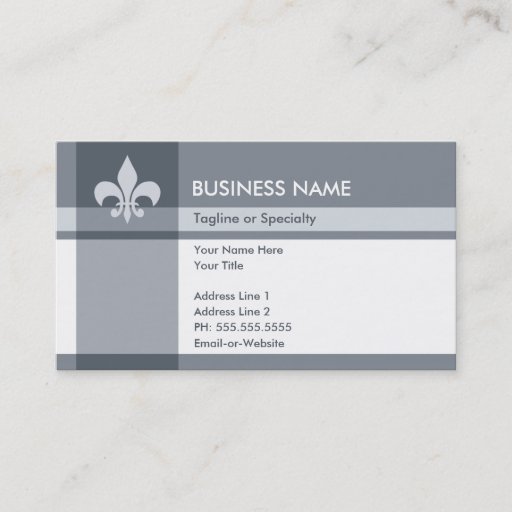 Customizable fleur de lys business cards