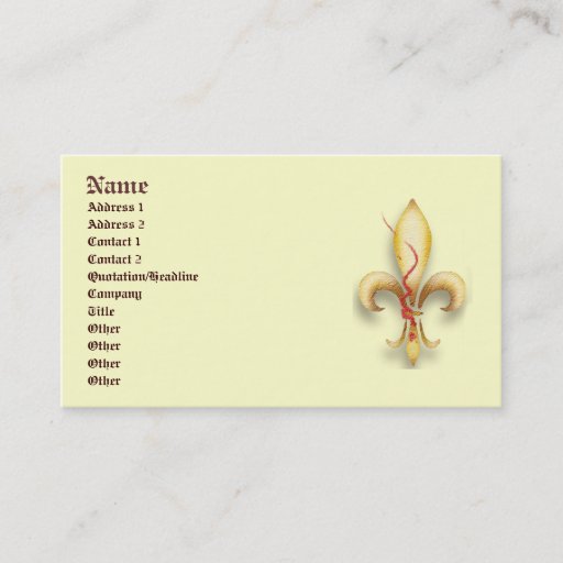 Customizable Fleur-de-Lys! Business Card Template