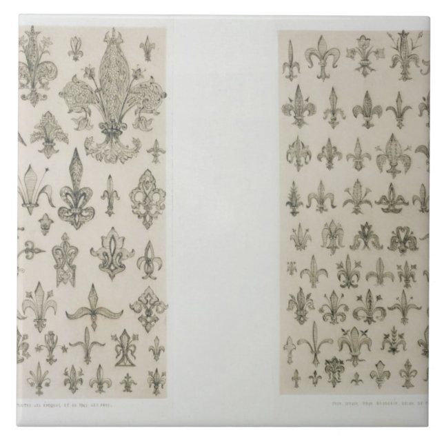 Fleur de Lys designs from every age and from all a Ceramic Tile (Front)