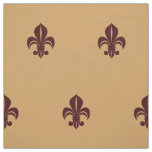 Fleur de lys french lily red on yellow fabric