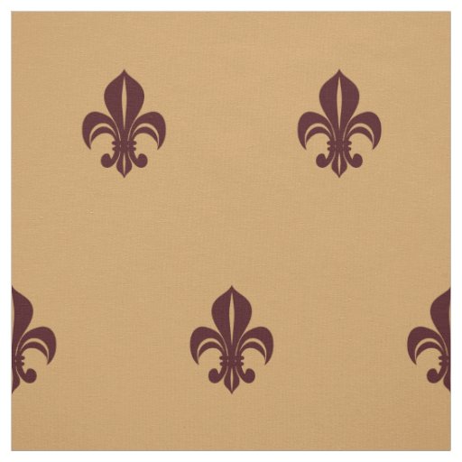 Fleur de lys french lily red on yellow fabric