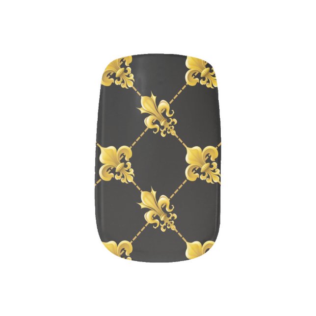 FLEUR DE LYS MINX NAIL ART (Left Thumb)