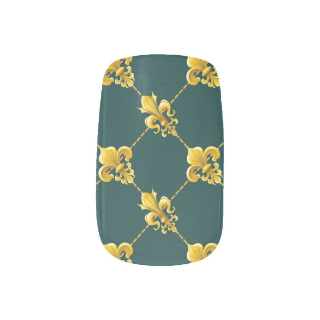 FLEUR DE LYS MINX NAIL ART (Left Thumb)