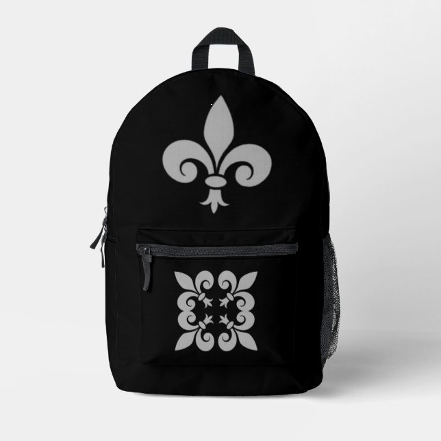 Fleur de Lys Printed Backpack (Front)