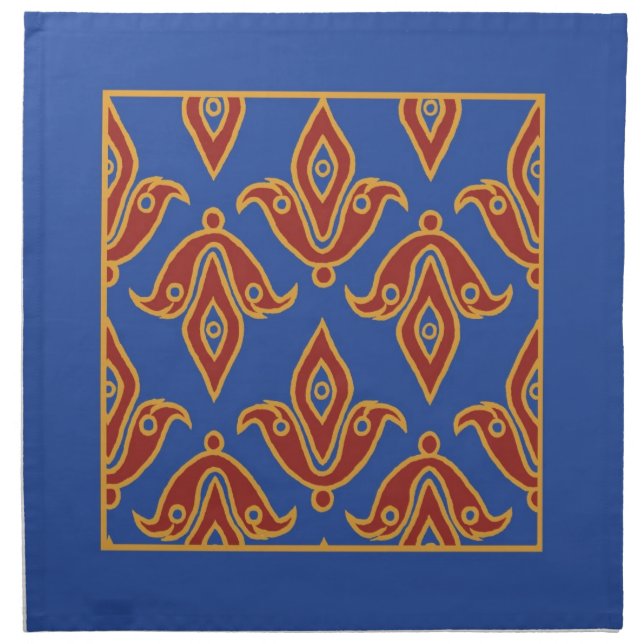 Fleur-de-Lys, Red, Gold, Blue Napkin (Front)