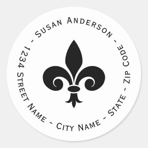 FLEUR DE LYS Return Address Label