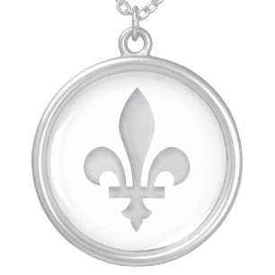 Fleur-de-lys Romantic Floral Silver Necklace