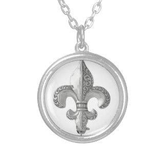 Fleur-De-Lys Silver Plated Necklace