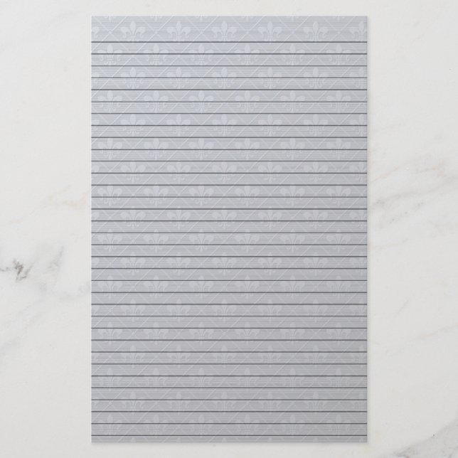Fleur de Lys Stationery with optional lines (Front)