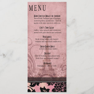 Fleur de Paris Eiffel Tower Dinner Menu pink