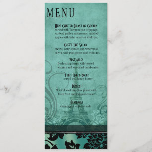 Fleur de Paris Eiffel Tower Dinner Menu teal
