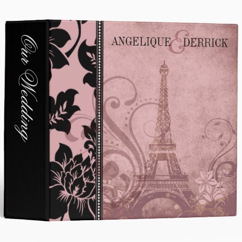 Fleur de Paris Eiffel Tower wedding album  pink Binder
