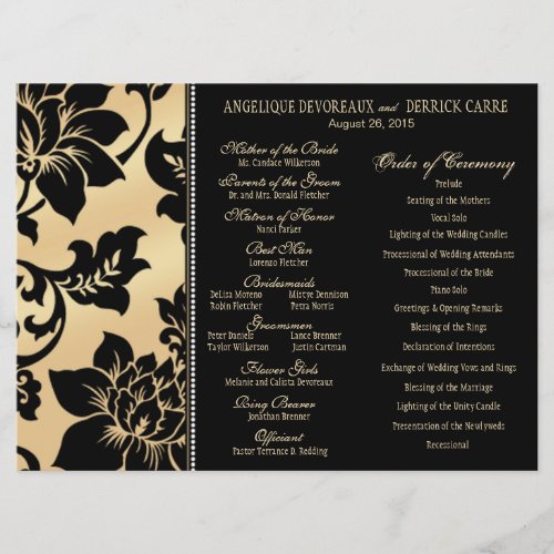 Fleur de Paris Eiffel Tower Wedding Program  sand