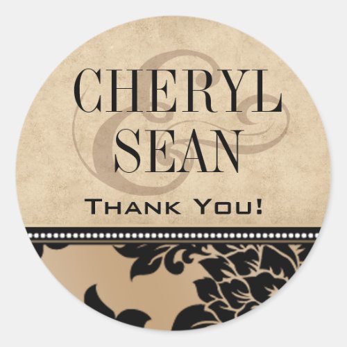 Fleur de Paris Thank You  sand Classic Round Sticker