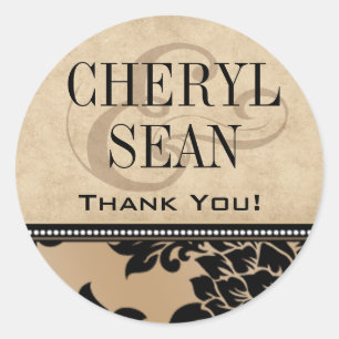 Fleur de Paris Thank You sand Classic Round Sticker