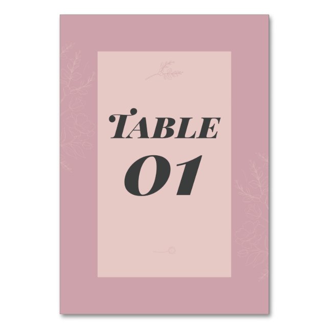 Fleur de Satin  Table Number (Front)