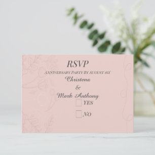 Fleur de Satin Wedding Anniversary RSVP Card