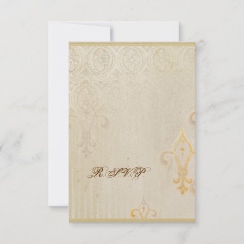 Fleur di Lys Damask 2 - Wedding RSVP Response Card