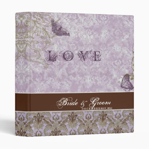 Fleur di Lys Damask Lavender Lilac Wedding Binder