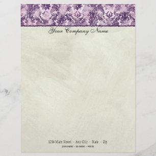 Fleur di Lys Damask Lilac Stationery