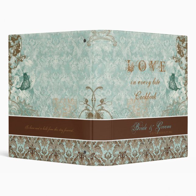 Fleur di Lys Damask - New Bride's Cookbook Binder (Background)