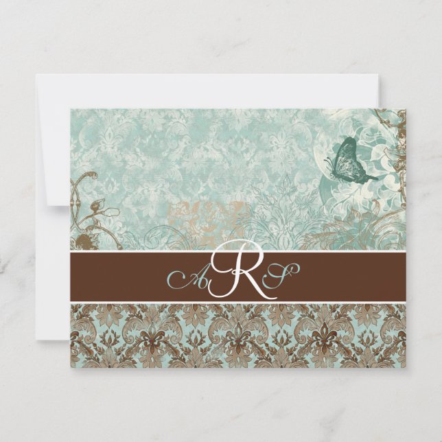 Fleur di Lys Damask - RSVP Response Card (Front)