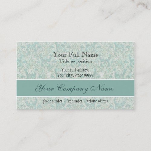 Fleur di Lys Damask Slate Blue Business Cards