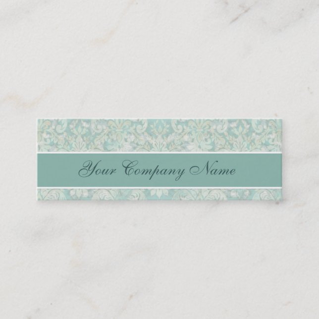 Fleur di Lys Damask Slate Blue Business Cards (Front)