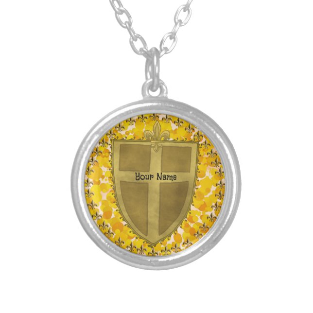 Fleur Family Crest Surname necklace (Front)