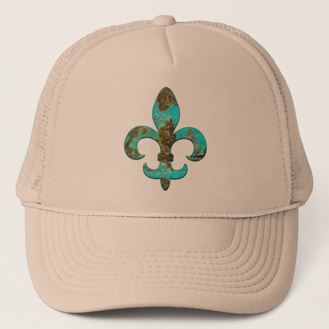 Fleur Faux Stone 1 Trucker Hat (Front)