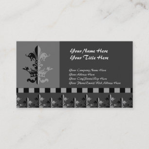 Fleur Heart Crown - Black Business Card
