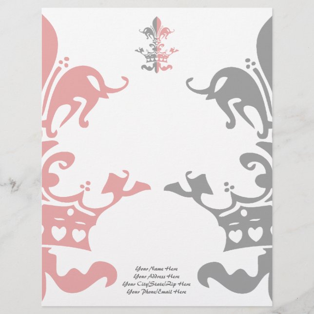 Fleur Heart Crown - Pink Letterhead (Front)