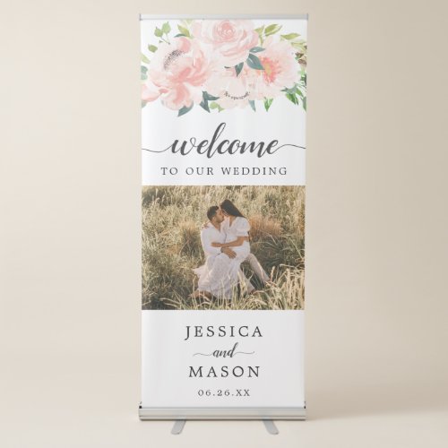 Fleur Jolie Floral Wedding Welcome Banner Stand