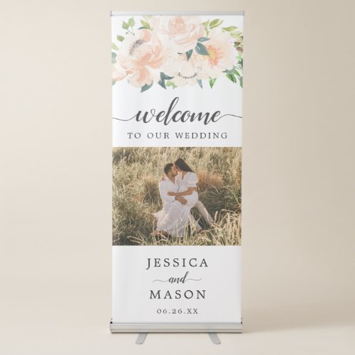 Fleur Jolie Floral Wedding Welcome Banner Stand