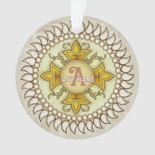 Fleur Medal Monogram  Ornament