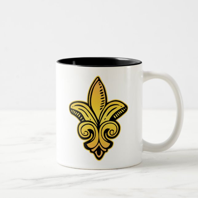 Fleur Medieval - Gold Two-Tone Coffee Mug (Right)