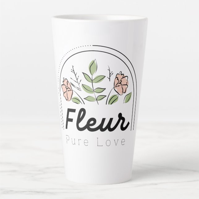 Fleur – Pure Love Floral Logo Latte Mug (Front)