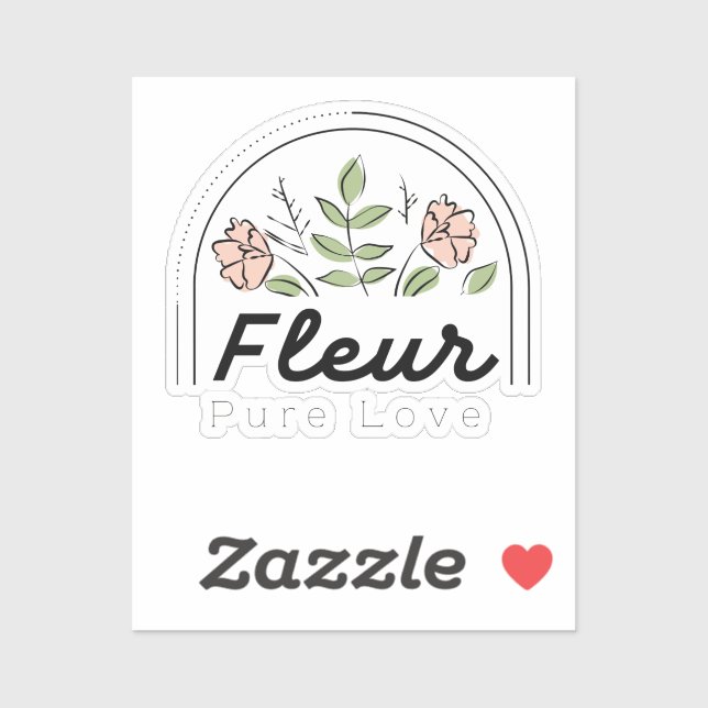 Fleur – Pure Love Floral Logo Sticker (Sheet)
