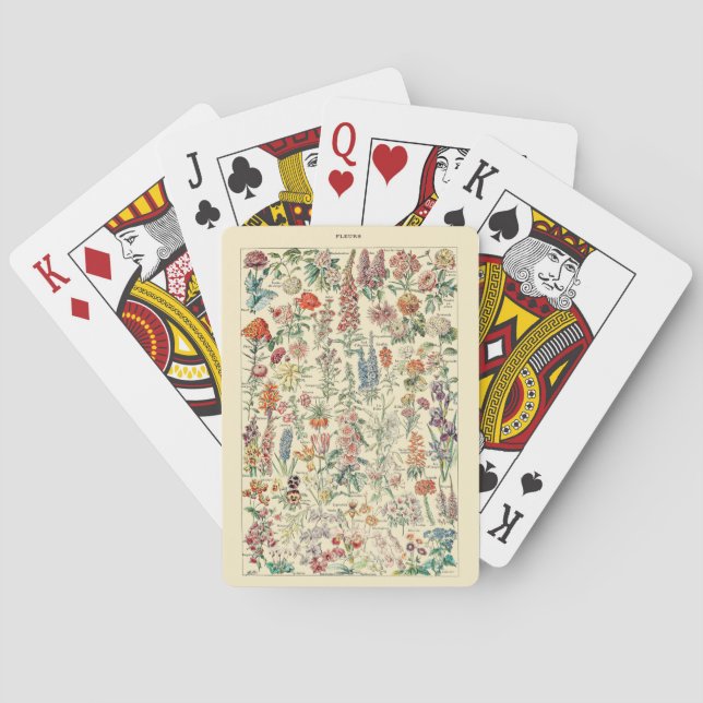 Fleurs Botanical Wildflower Diagram Poker Cards (Back)