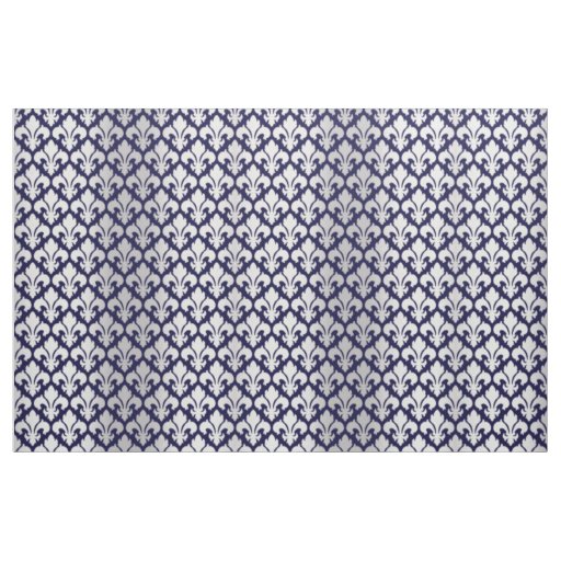 Fleurs-de-lys Silver and Blue Fabric
