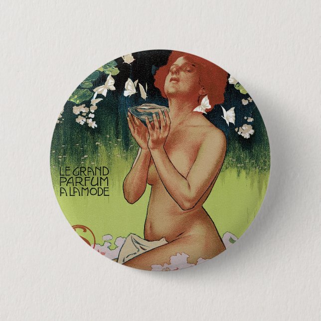 Fleurs de Mousse Pinback Button (Front)