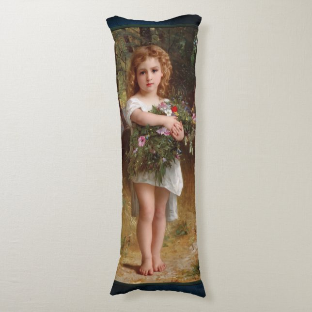 Fleurs De Printemps by William Bouguereau Body Pillow (Front Vertical)