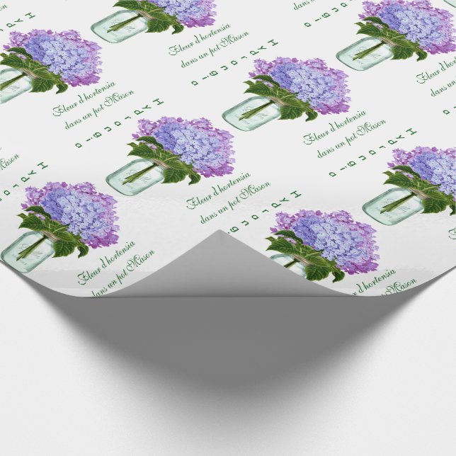 "Fleurs d'hortensia" Wrapping Paper (Corner)