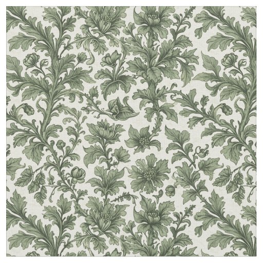 fleurs et feuilles vertes fabric