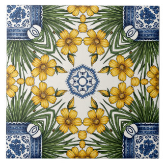 Fleurs jaunes 1 ceramic tile