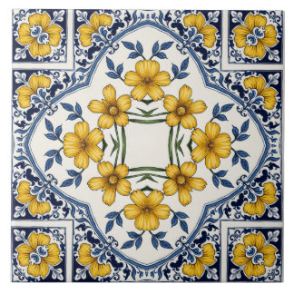 Fleurs jaunes 2 ceramic tile